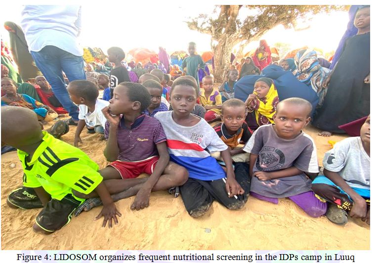 LIDOSOM organizes frequent nutritional screening in the IDPs camp in Luuq